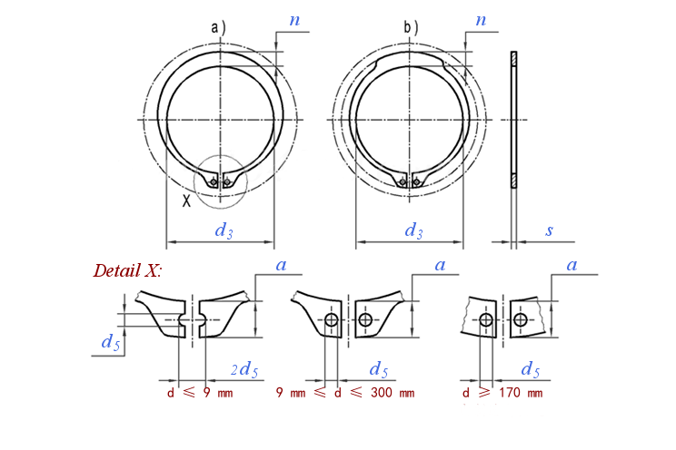 DIN471 Type A Circlip Retaining Rings For Shafts​