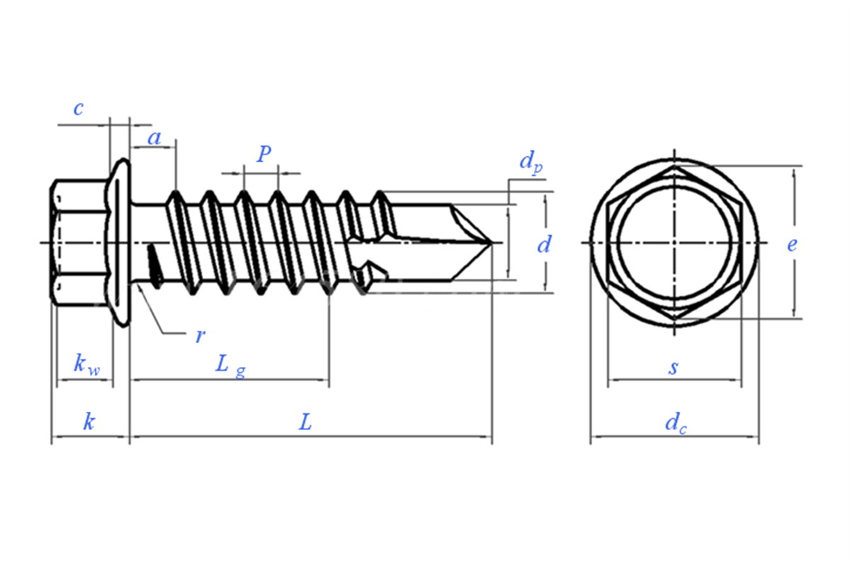 Wholesale metal galvanized hex flange head self drilling screw with rubber washer