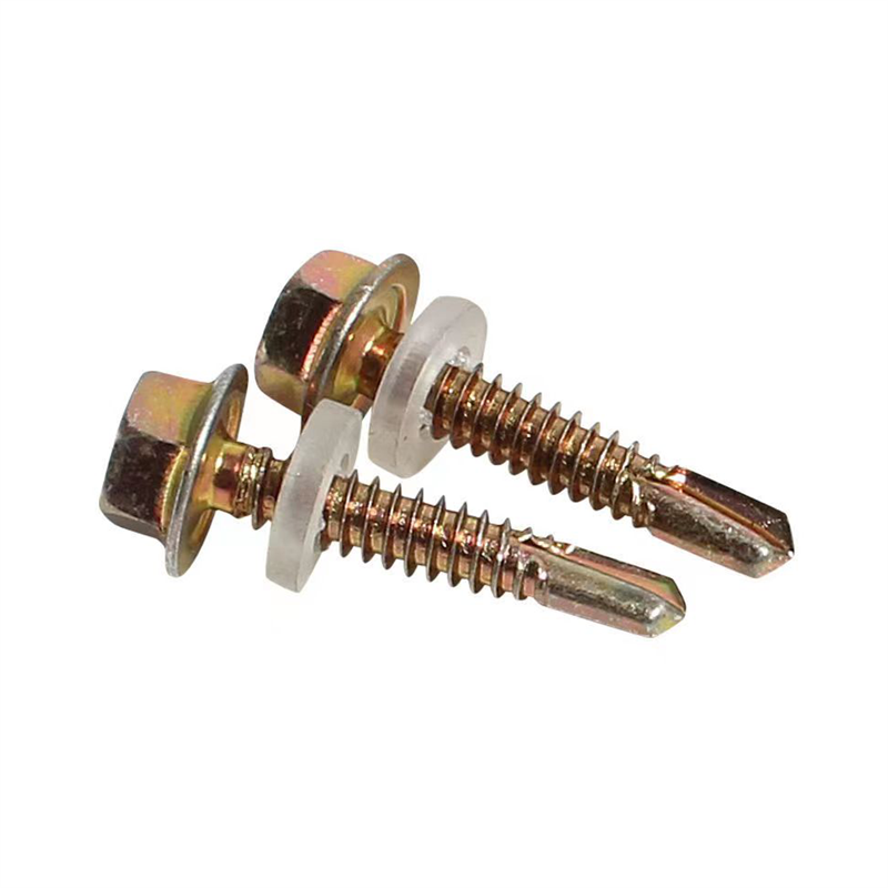 Wholesale metal galvanized hex flange head self drilling screw with rubber washer