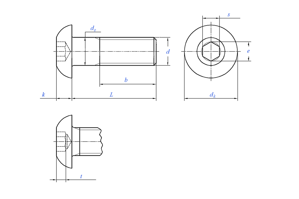 Hex Socket Button Head Bolt ISO7380