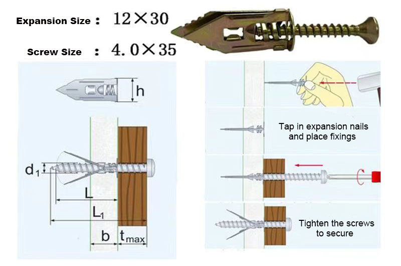 Hammer-in Plasterboard Fixings